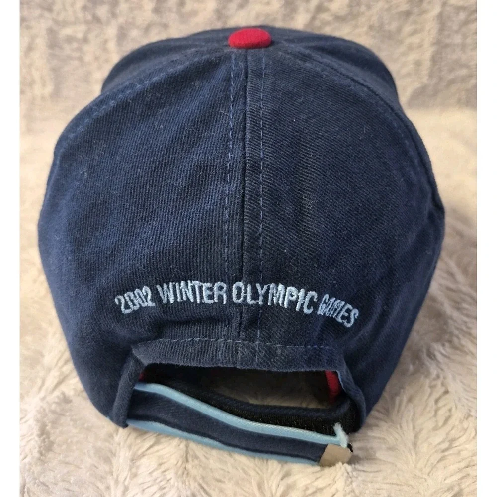 Vintage 2002 Olympics Winter USA by Roots Blue/Red Hat Cap Adjustable Strapback